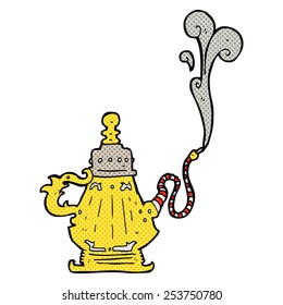 caricatura estilo libro de historietas retro fumar narguile