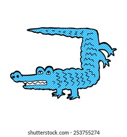 cocodrilo de dibujos animados estilo libro de historietas retro