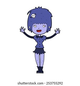 Retro Comicbuch Stil Cartoon Vampire Mädchen