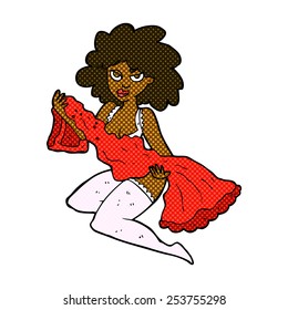 caricatura estilo libro de historietas retro mujer cambiante