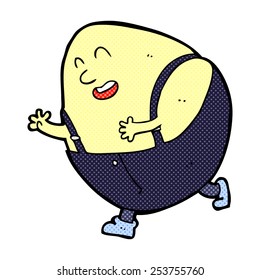 retro comic book style cartoon humpty dumpty egg character