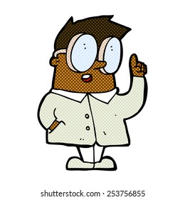 retro comic book style cartoon scientist