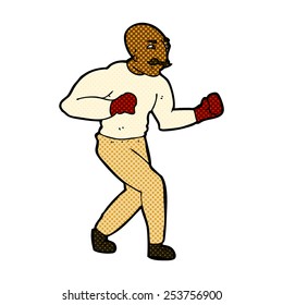 retro comic book style cartoon boxer
