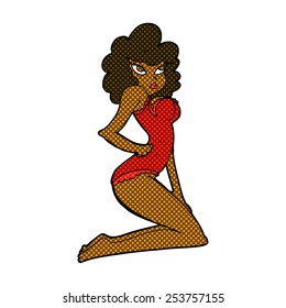 retro comic book style cartoon pin-up woman