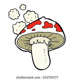 retro comic book style cartoon toadstool