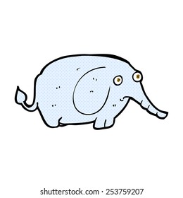 retro comic book style cartoon sad little elephant