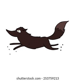 retro comic book style cartoon wolf running