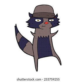 mapache de historietas retro
