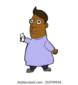 historieta estilo retro caricatura hombre nervioso con entradas