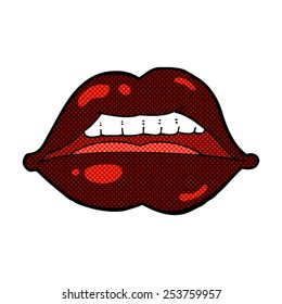 retro comic book style cartoon sexy halloween lips symbol