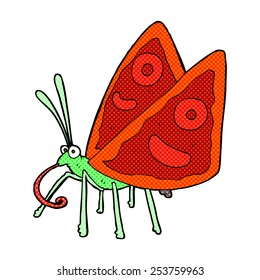 retro comic book style cartoon funny butterfly
