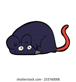 ratón blanco de dibujos animados estilo libro de historietas retro