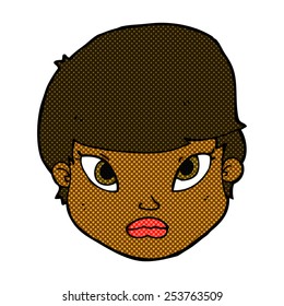 retro comic book style cartoon serious face