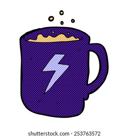 retro comic book style cartoon coffee mug