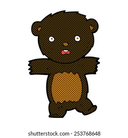 caricatura estilo libro de historietas retro chocante cachorro de oso negro