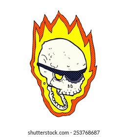 caricatura estilo libro de historietas retro inflando cráneo pirata
