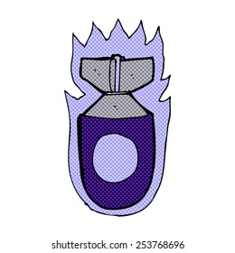 bomba de desenho animado estilo quadrinho retrô