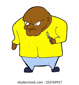 retro comic book style cartoon evil man