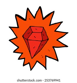 retro comic book style cartoon huge ruby