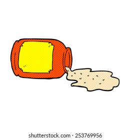 retro comic book style cartoon spilled jar