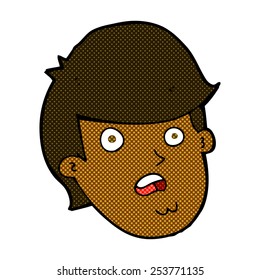 retro comic book style cartoon man with big chin