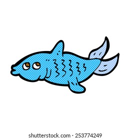 pez de dibujos animados estilo libro de historietas retro