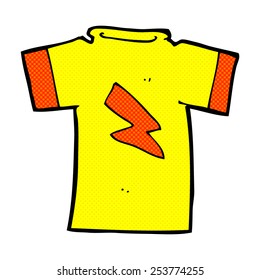 retro comic book style cartoon t shirt with lightning bolt
