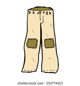 caricatura estilo libro de historietas retro con pantalones viejos recortados