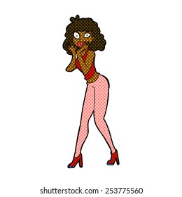 desenho animado estilo quadrinhos retrô mulher surpresa