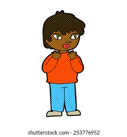 retro comic book style cartoon worried person