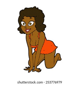 retro comic book style cartoon funny sexy woman