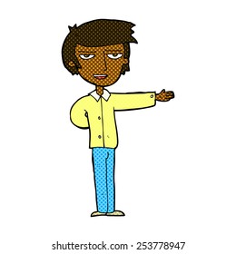 retro comic book style cartoon man gesturing welcome