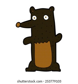 retro comic book style cartoon black bear