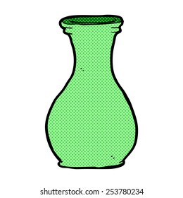 retro comic book style cartoon vase