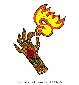retro comic book style cartoon tattoo hand symbol