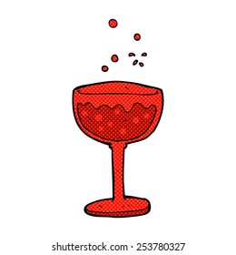 retro comic book style cartoon sparkling cocktail