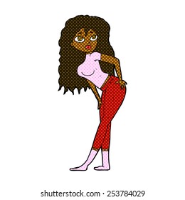 retro comic book style cartoon attractive woman looking surprised