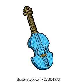 retro comic book style cartoon violin