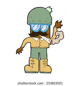 caricatura estilo libro de historietas retro hombre tabaquismo