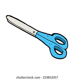 retro comic book style cartoon scissors