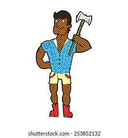 Retro-Comicbuchstil Cartoon Lumberjack