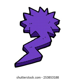 retro comic book style cartoon lightning bolt symbol