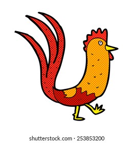 retro comic book style cartoon cockerel