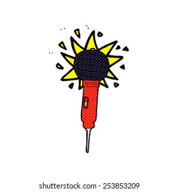 microfone de desenho animado estilo quadrinho retro