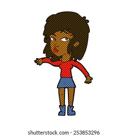 caricatura estilo libro de historietas retro mujer interpretándola bien