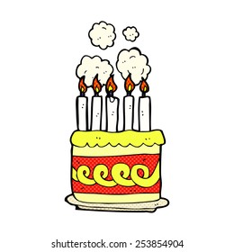 tarta de dibujos animados estilo libro de historietas retro