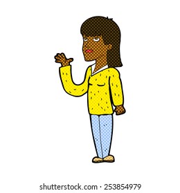 caricatura de historietas retro explicando mujer