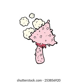 retro comic book style cartoon weird mushroom