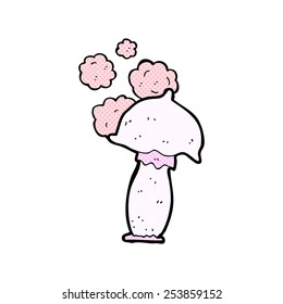retro comic book style cartoon mushroom