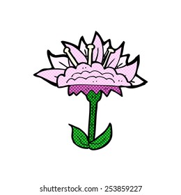 retro comic book style cartoon flower